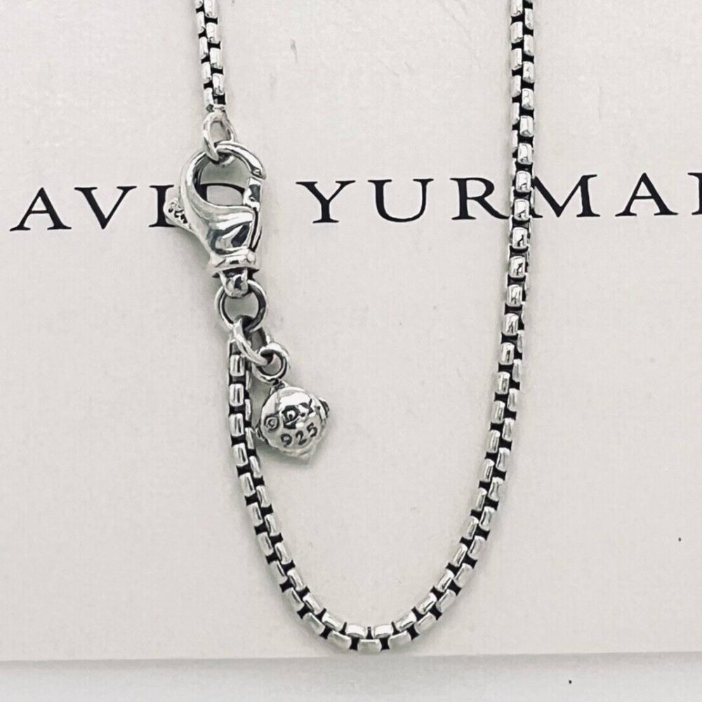 David Yurman  Sterling Silver Box Chain 1.7mm Necklace 25’’-26”